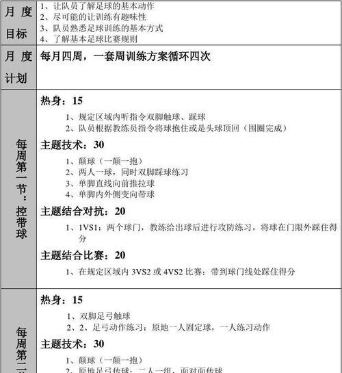 提高足球运动员训练技巧的教案（以科学方法指导球员技术进步）