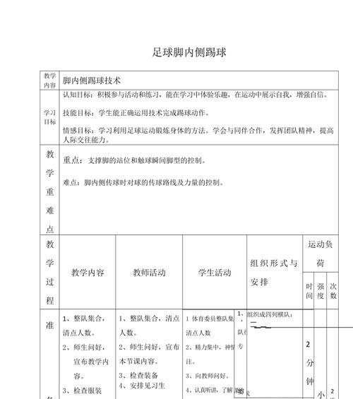 提升足球基本技术技巧的教案（让你成为足球技术高手，从基础开始！）