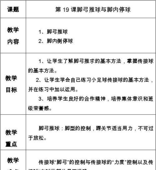 提高空中足球停球技巧的教案（让你成为停球高手的秘密武器！）