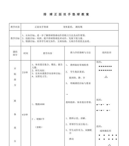 掌握排球正面垫球技术的要领（全面了解正面垫球，打造稳定的传球技术）
